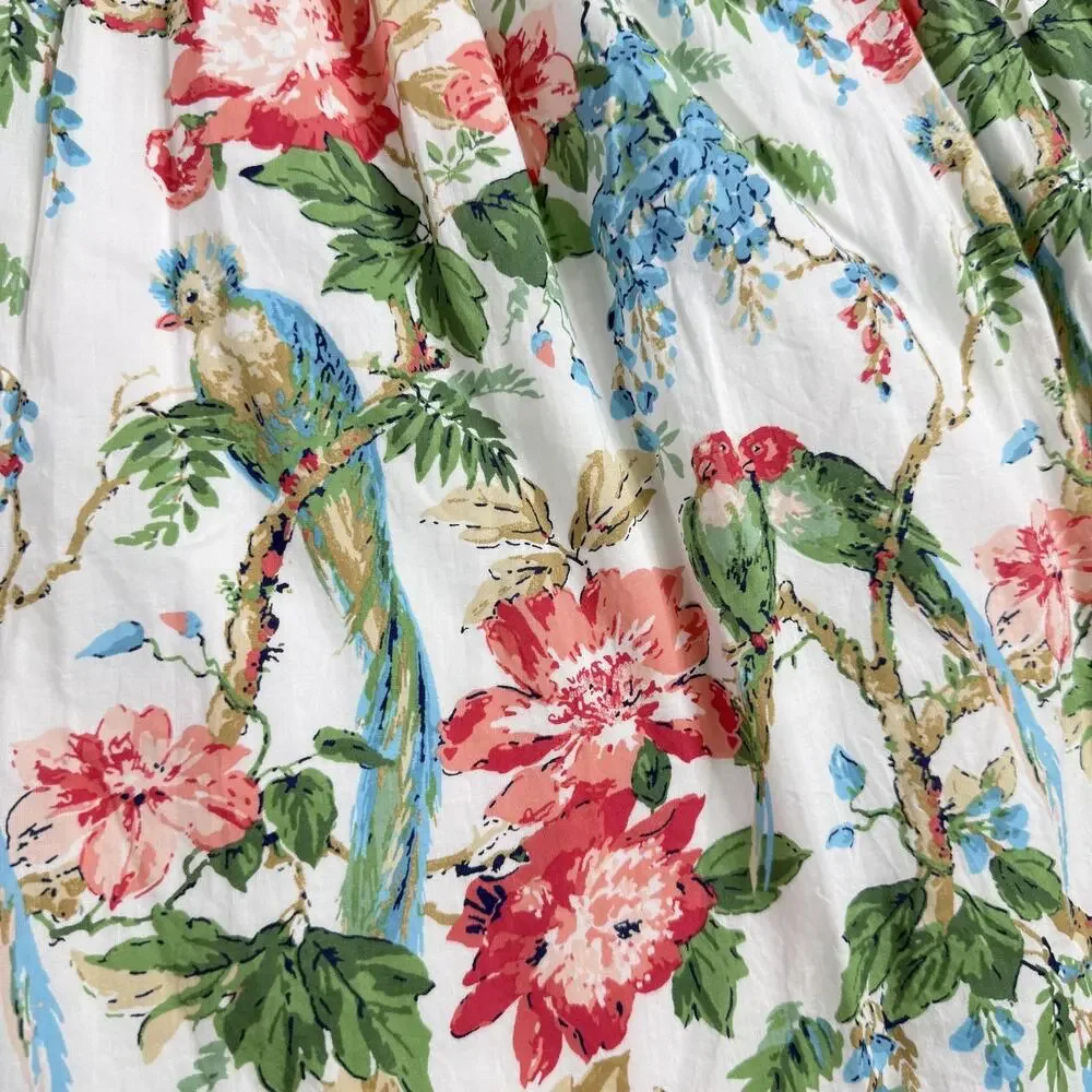 Janie And Jack Dress Girls 10 Tropical Parrot Floral Halter Ruffle Sundress